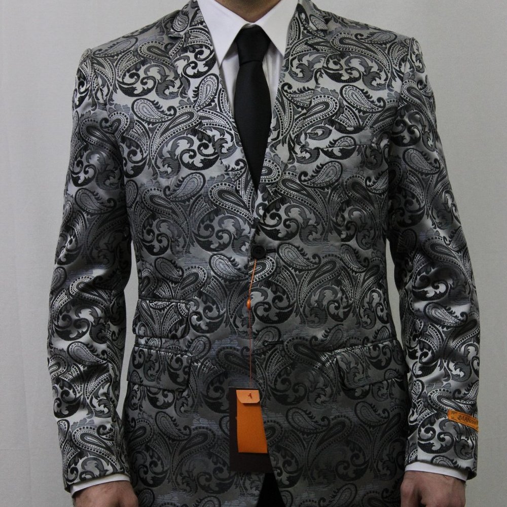 Silver and Black Paisley Blazer
